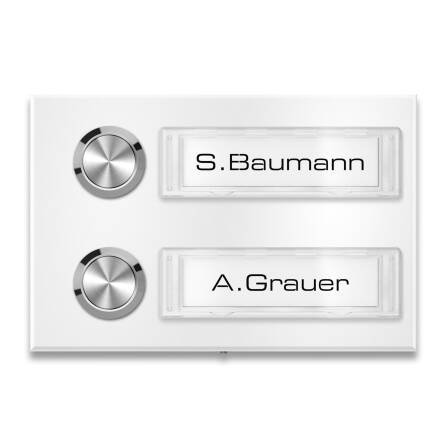 Metzler Türklingel Aufputz Namensschilder | RAL 9016 Verkehrsweiß | Tovi M2