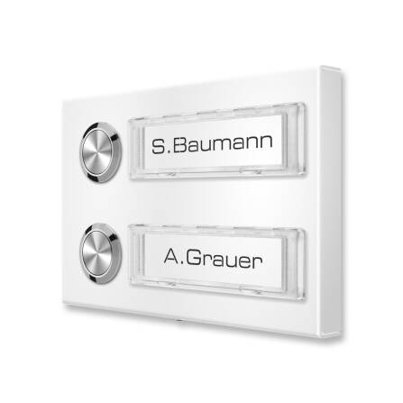 Metzler Türklingel Aufputz Namensschilder | RAL 9016 Verkehrsweiß | Tovi M2