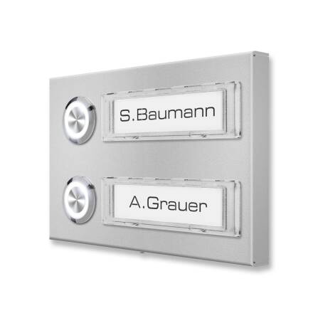 Metzler campanello esterno con targhette per nome | RAL 9007 Alluminio grigio | Tovi M2