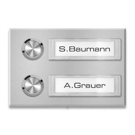 Metzler campanello esterno con targhette per nome | RAL 9007 Alluminio grigio | Tovi M2