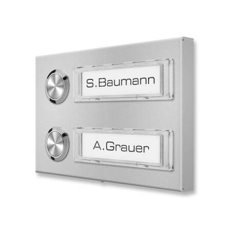 Metzler campanello esterno con targhette per nome | RAL 9007 Alluminio grigio | Tovi M2