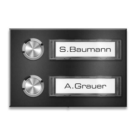 Metzler Türklingel Aufputz Namensschilder | RAL 9005 Tiefschwarz | Tovi M2