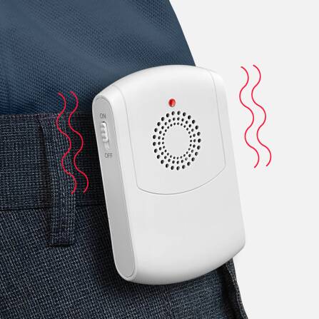 Metzler tragbarer Empfänger Funk-Gong mit Gürtelclip & Vibrationsalarm