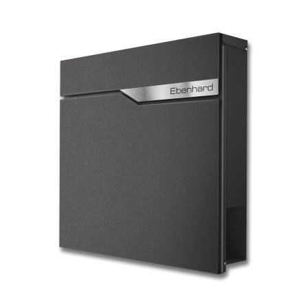 Metzler Standbriefkasten | Namensschild austauschbar | Pulverbeschichtet in DB 703 Eisenglimmer | Ebenhard