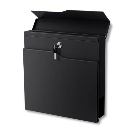 Metzler cassetta postale da terra | Targhetta del nome intercambiabile | Verniciato a polvere in RAL 9005 Nero intenso | Ebenhard