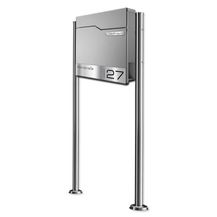 Metzler Standbriefkasten | inkl. Namensschild aus Edelstahl | RAL 9007 Graualuminium | Thobe