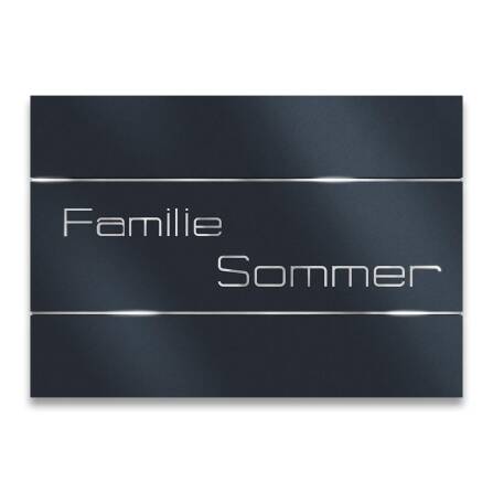Namensschild in Anthrazit mit Lasergravur | 16 x 11 cm