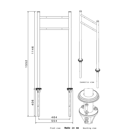 Bodenanker für Briefkastenständer zum Einbetonieren | passend für Modell Erpo