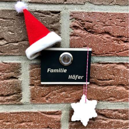 Metzler Campanello da porta in acciaio inox antracite LED dimensione selezionabile | 8 x 6 cm | Heidi