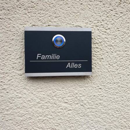 Metzler Campanello da porta in acciaio inox antracite LED dimensione selezionabile | 8 x 6 cm | Heidi