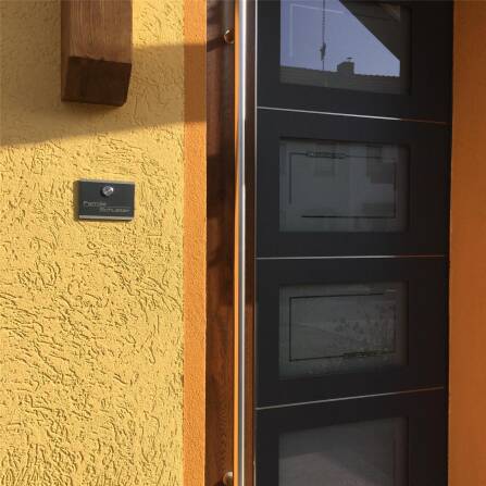 Metzler Campanello da porta in acciaio inox antracite LED dimensione selezionabile | 8 x 6 cm | Heidi