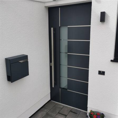 Metzler Campanello da porta in acciaio inox antracite LED dimensione selezionabile | 8 x 6 cm | Heidi