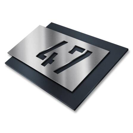 Metzler modernes Hausnummernschild Anthrazit Edelstahl