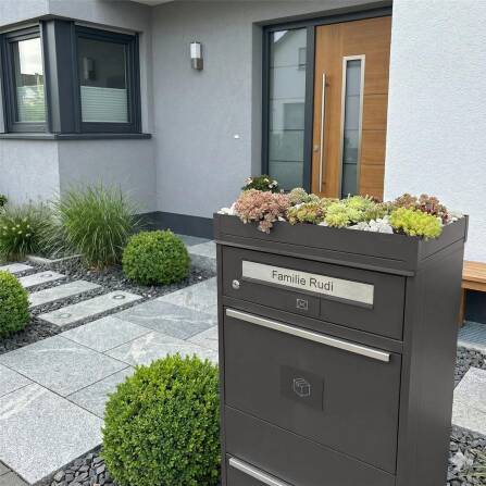 Metzler Toit végétal pour boîte à colis | DB 703 Mica de fer | Plantation pour boîte aux lettres et à colis | pour série de modèles Bispo