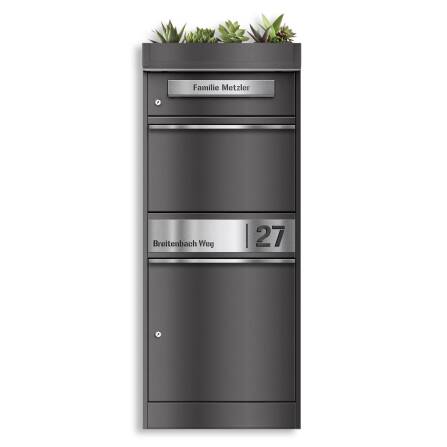 Metzler Toit végétal pour boîte à colis | DB 703 Mica de fer | Plantation pour boîte aux lettres et à colis | pour série de modèles Bispo