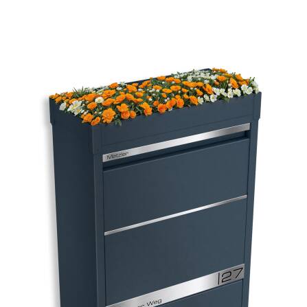 Metzler Pflanzdach in RAL7016 Anthrazit | Dachbegrünung für Paketbox Modellreihe Avalon