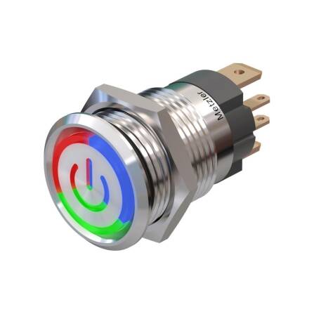 Metzler - Drucktaster 16mm - LED Symbol Power RGB - IP67...