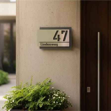 Metzler Individuelle Hausnummer aus Edelstahl