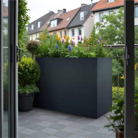 Metzler Plate-Bande pour Jardin | Revêtu en Poudre Gris Anthracite RAL7016 | 100 x 50 x77 cm