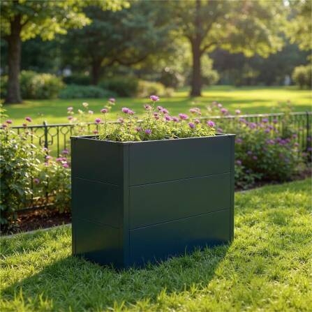 Metzler Plate-Bande pour Jardin | Revêtu en Poudre Gris Anthracite RAL7016 | 100 x 50 x77 cm