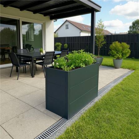 Metzler Plate-Bande pour Jardin | Revêtu en Poudre Gris Anthracite RAL7016 | 100 x 50 x77 cm