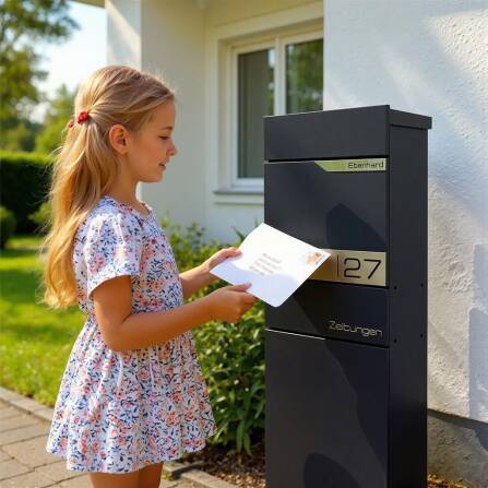 Metzler Standbriefkasten mit Zeitungsfach aus...
