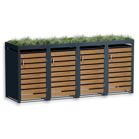 Metzler Mülltonnenbox mit Pflanzdach | 4er | 240l |...