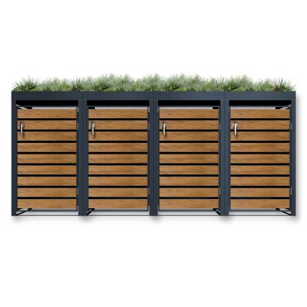 Metzler Mülltonnenbox mit Pflanzdach | 4er | 240l |...