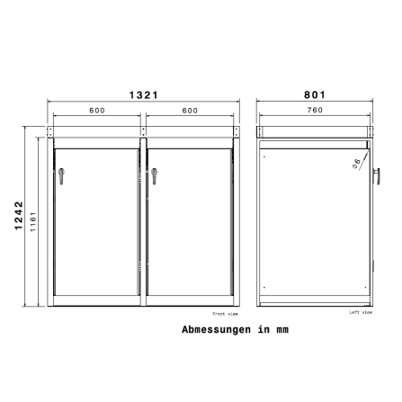 Metzler Cache-poubelles avec toit végétal | Deux Portes | Massif &inoxydable | Effet de Bois | 240l | RAL7016 Gris Athracite mat