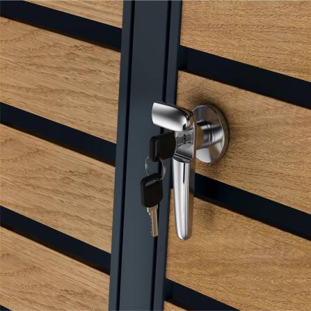 Metzler Cache-poubelles avec toit végétal | Deux Portes | Massif &inoxydable | Effet de Bois | 240l | RAL7016 Gris Athracite mat