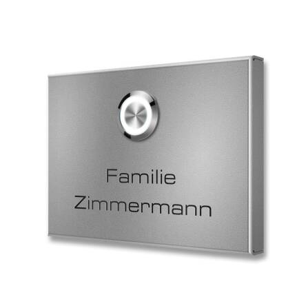 Metzler Sonnette saillie LED avec gravure optionnelle | RAL 9007 Aluminium gris | Vitus