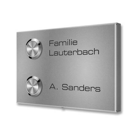 Metzler Sonnette saillie immeuble collectif deux parties Gravure optionnelle | RAL 9007 ALuminium gris | Vitus M2