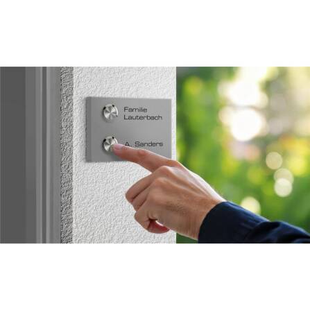 Metzler Sonnette saillie immeuble collectif deux parties Gravure optionnelle | RAL 9007 ALuminium gris | Vitus M2