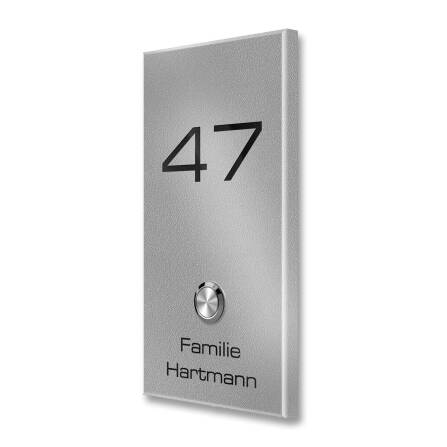 MetzlerSonnette sans fil Gravure optionnelle | RAL 9007 Aluminium gris | Alan