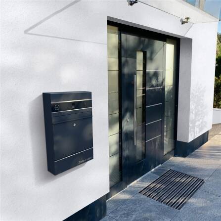 Metzler Briefkasten mit VDM10 2.0 Video-Türsprechanlage | 1 Klingel | RAL7016 Anthrazit