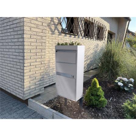 Metzler Toit végétal en gris | Plantation de toit pour boîte à colis modèle Avalon