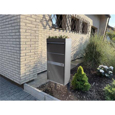 Metzler Pflanzdach in Eisenglimmer | Dachbegrünung für Paketbox Modellreihe Avalon