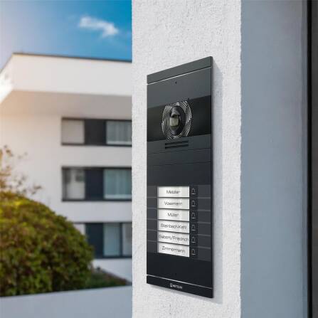 Metzler VDM10 2.0 Video-Türsprechanlage mit austauschbarem Namensschild | Anthrazit RAL 7016 | 6 Klingeltaster | Neo