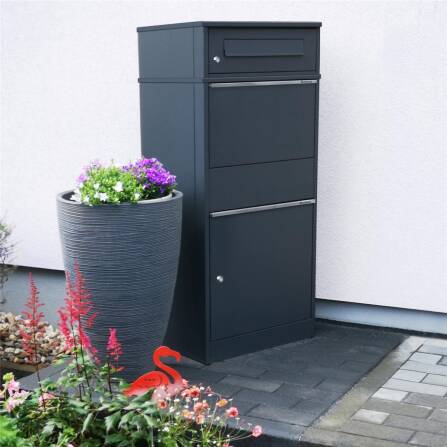 Metzler Paketbox mit Briefkasten | mit Briefeinwurf | für Pakete bis zur Größe M | rostfrei | Bispo