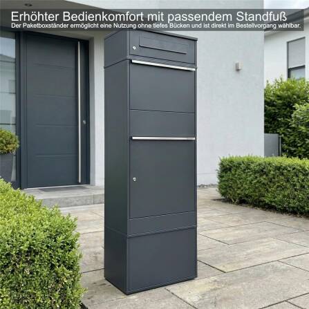 Metzler Paketbox mit Briefkasten | mit Briefeinwurf | für Pakete bis zur Größe M | rostfrei | Bispo