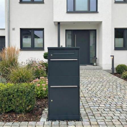 Metzler Paketbox mit Briefkasten | mit Briefeinwurf | für Pakete bis zur Größe M | rostfrei | Bispo