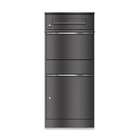 Metzler Paketbox mit Briefkasten | DB 703 Eisenglimmer | mit Briefeinwurf | für Pakete bis zur Größe M | rostfrei | Bispo