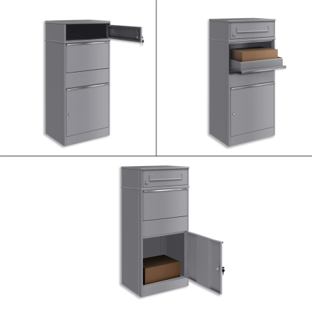Metzler Cassetta delle lettere con box per pacchi | Grigio | con fessura per lettere | per pacchi fino alla dimensione M | antiruggine | Bispo