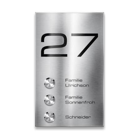 Metzler Türklingel Aufputz Mehrfamilienhaus Gravur |...