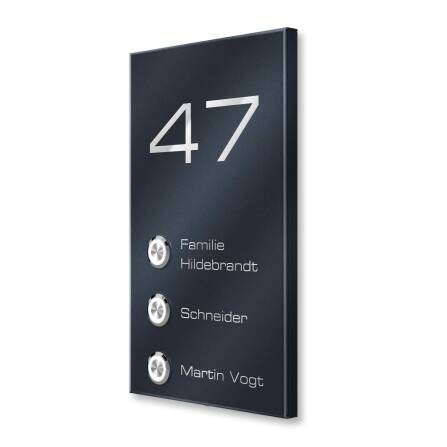 Metzler Türklingel Aufputz Mehrfamilienhaus | Gravur...