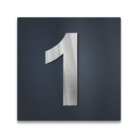3D-Hausnummernschild in Anthrazit mit Edelstahlziffer |...