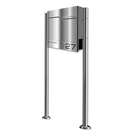 Metzler Standbriefkasten mit hochwertigem Stahlkorpus und gebürsteter Edelstahlfront | Siebert