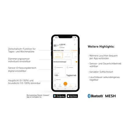 LED Außenleuchte | Silber | L 810 mit Sensor & Bluetooth