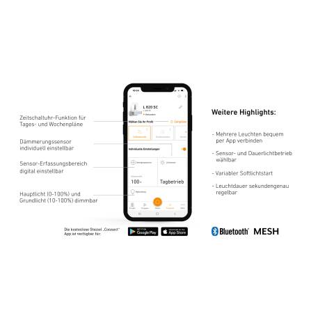 LED Außenleuchte | L 820 | Silber | Sensor & Bluetooth