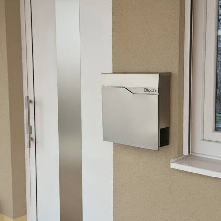 Metzler Briefkasten mit Edelstahlfront | personalisiert mit Gravur | Edelstahl-Namensschild | mit Zeitungsfach | Ebenhard